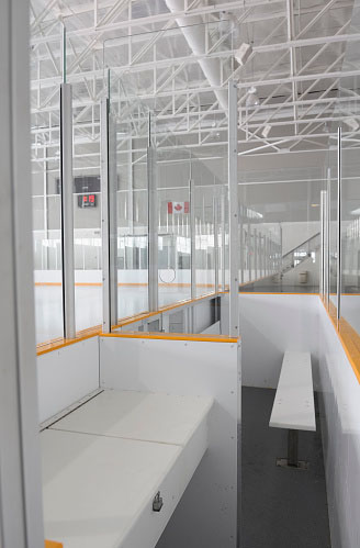 a photo of a hockey official on the ice